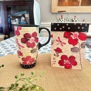 Topadorn 17 oz Tall Ceramic Travel‎ Coffee Mug with Sealed Lid and Handle NEW